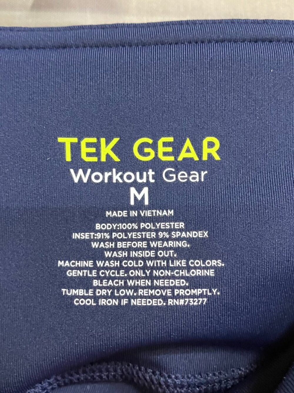 Tek Gear Workout Leggings Active Women's Navy Blue Size Medium High Rise Pocket - Picture 2 of 6